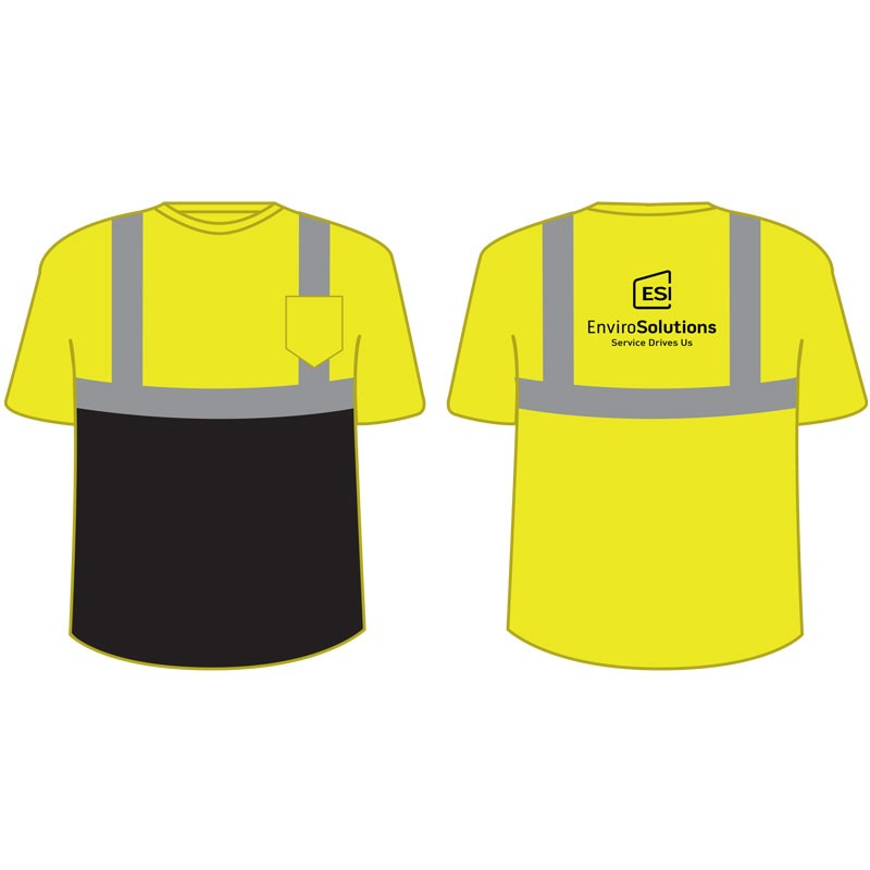 Class 2 Black Bottom T-Shirt w/ Black ESI Logo, Medium