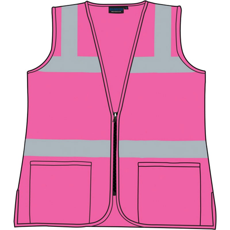 4XL NOT RATED PINK SAFETY VEST -  W/WASTE CONNECTIONS LOGO