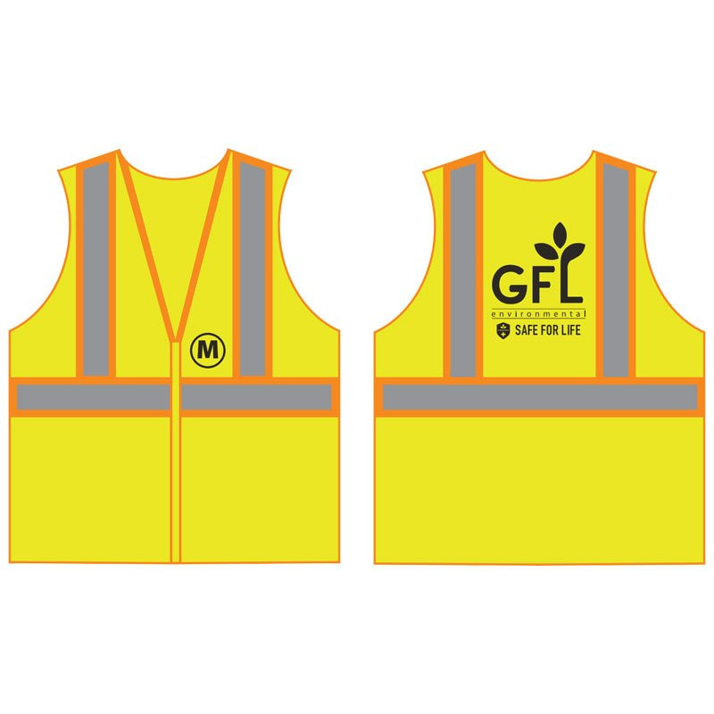3XL CLS 2 ECON HI-VIS YEL 2-TONE VESTW/ ZIPPER CLOSURE W/ GFL ENVIRONMENTAL LOGO 1C 1C 2L
