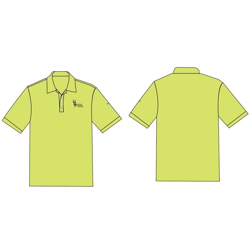 XS NIKE DRI-FIT POLO LIME YELLOWVERTICAL MESH W/ UNIFIED DISPOSAL PARTNERS LOGO 1C 1L