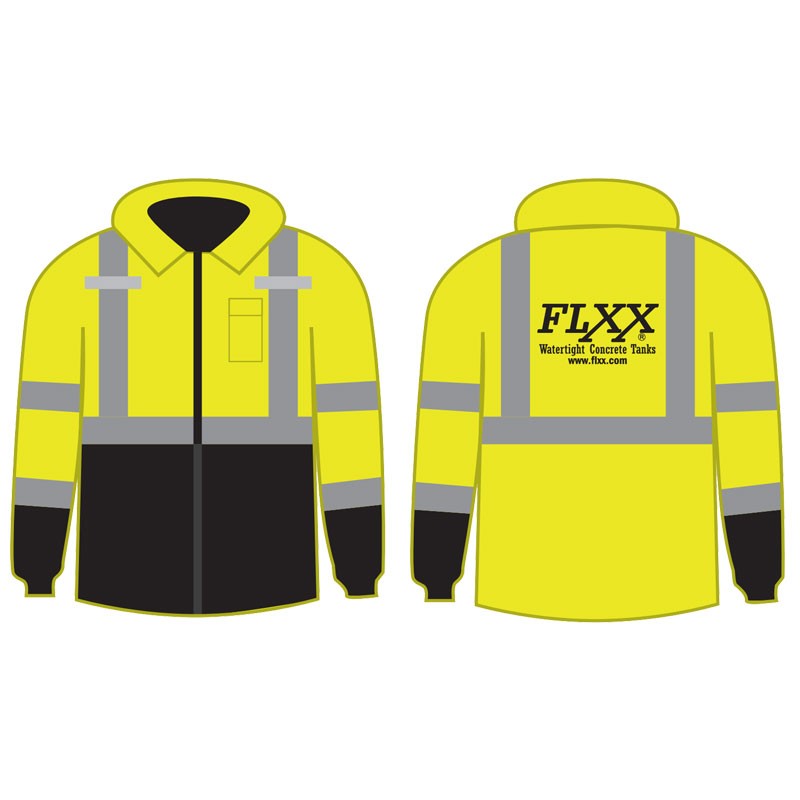 MED  VALUE CLASS 3 BOMBER JACKET YELLOW  W/ ZIP-OUT FLEECE LINER  W/ FLXX CONCRETE LOGO