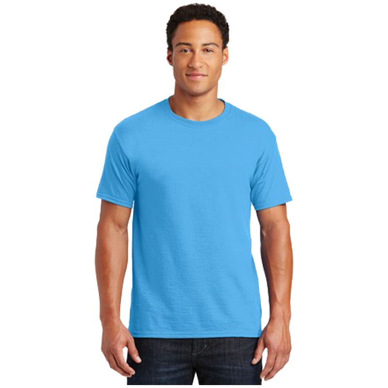 4XL AQUATIC BLUE DRI-POWER S/S T-SHIRT W/OUT POCKET