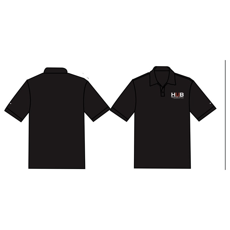 XL LADIES BLACK NIKE DRI-FIT POLO SHIRT  W/ HUB LOGO (1L - 2C)