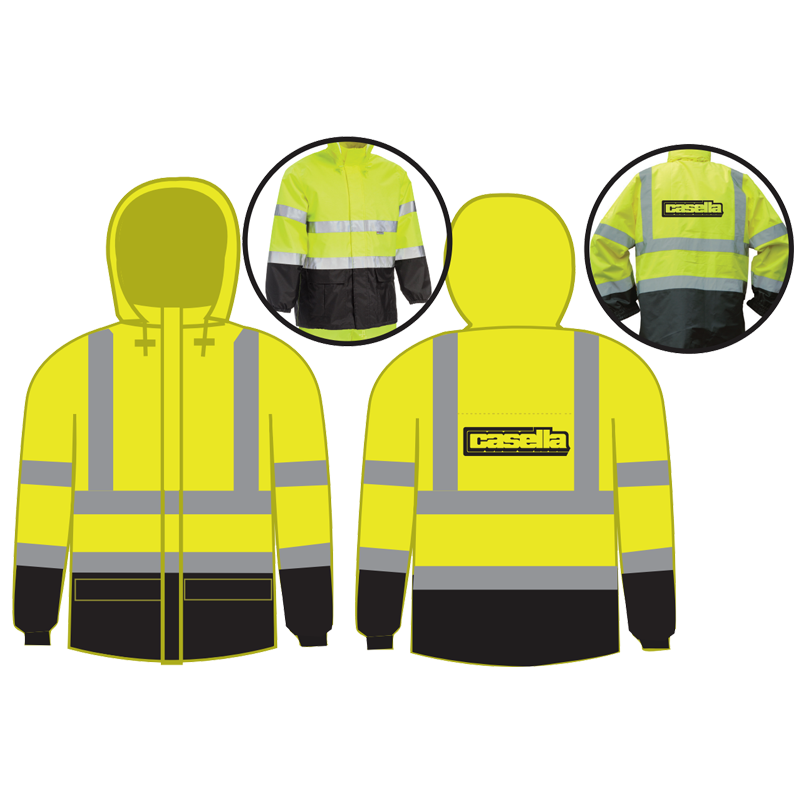 4XL CLASS 3 HI-VIS YELLOW RAINSUIT W/ CASELLA LOGO 1C 1L