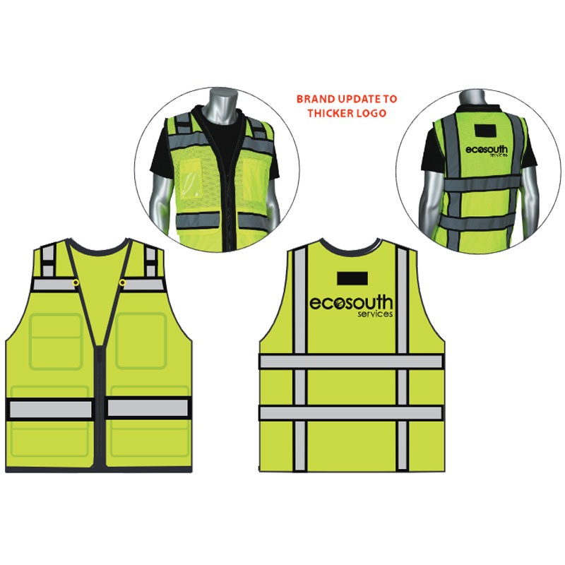 XL TYPE R CLS 2 BLACK TWO-TONE VEST W/ ECOSOUTH LOGO 1C - 1L