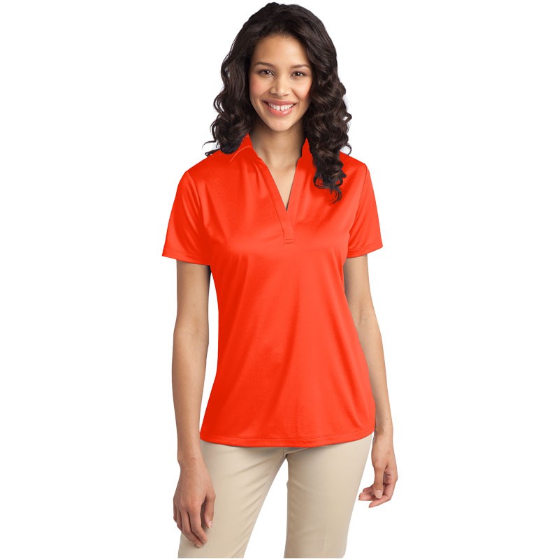 Ladies Silk Touch Polo, Neon Orange, X-Small
