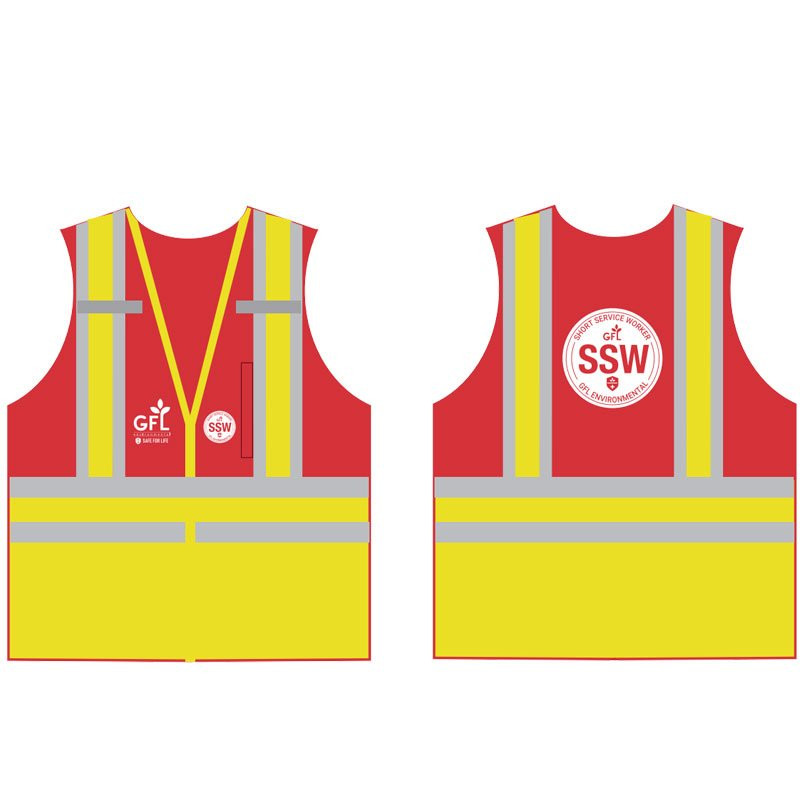 2XL-5XL ANSI 207 PUBLIC SAFETY VESTW/ GFL ENVIRONMENTAL SSW LOGO 1C 1C 1C 3L