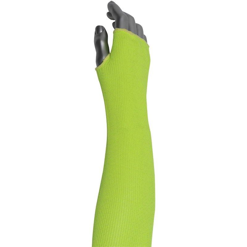 ACP / Kevlar® Sleeve, Hi-Vis Yellow, Smart-Fit® Technology, Thumb Hole, 18"