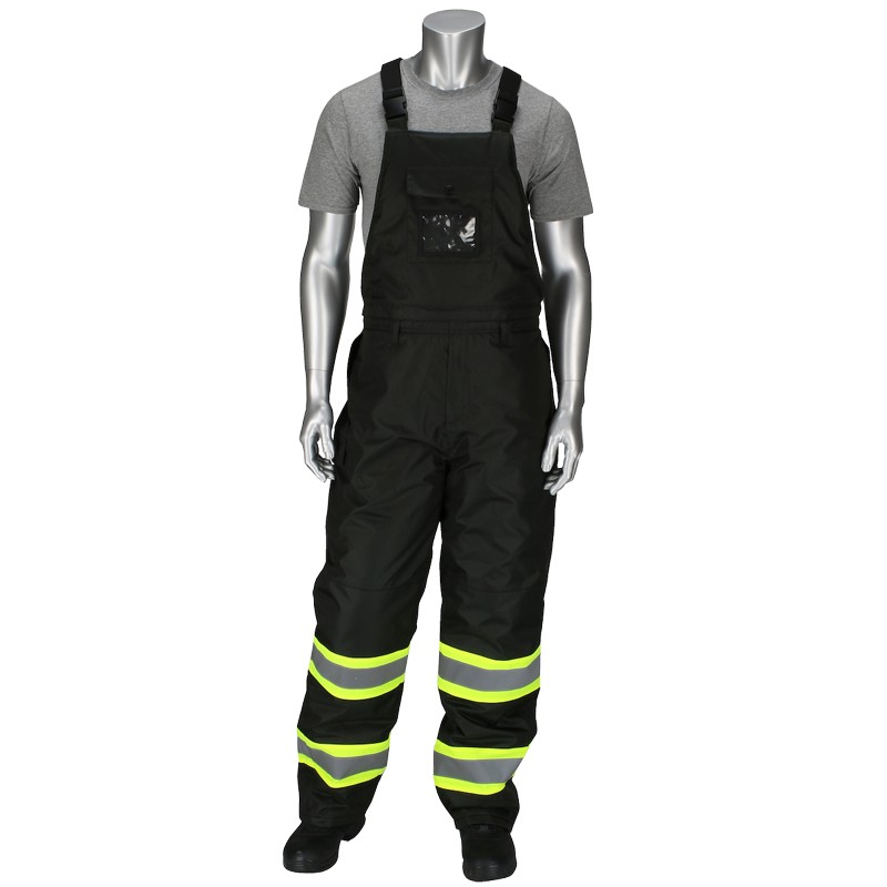 Enhanced Visibility Insulated Bib Overalls w/Removable Bib, Black, 4-XL