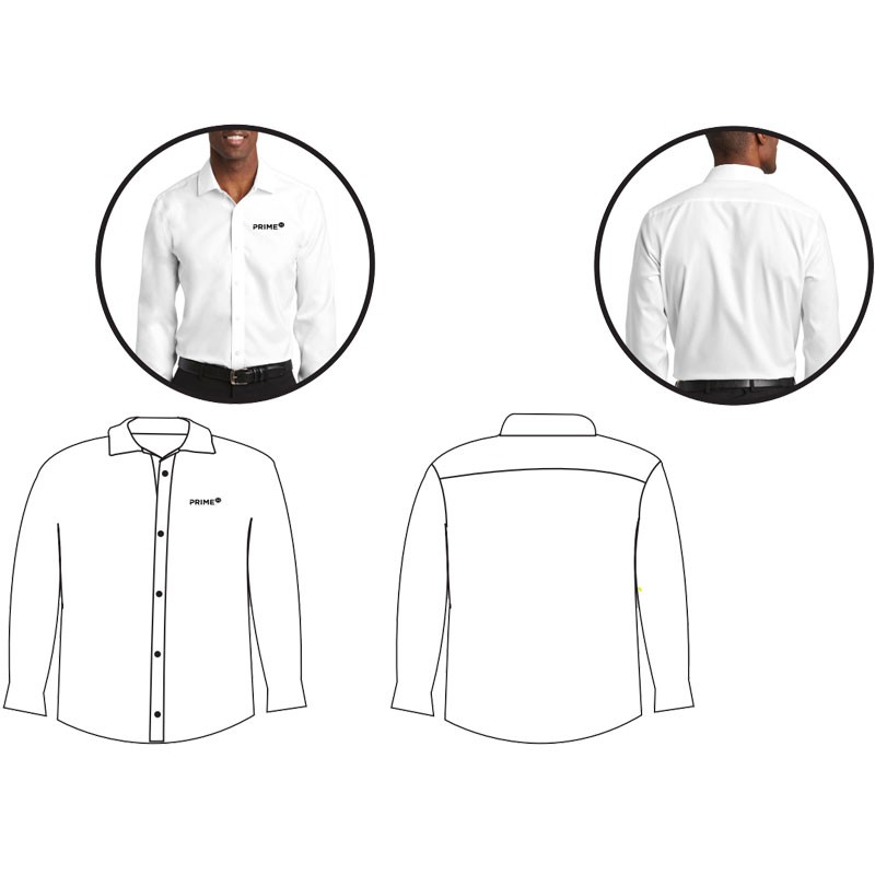 MED  SLIM FIT OXFORD NON-IRON SHIRT W/ PRIME360 LOGO (1C - 1L)