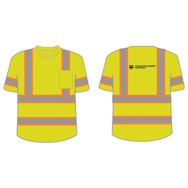 2XL  CLASS 3 TWO TONE SHORT SLEEVE SHIRT HI-VIS LIME  W/ HUBBARD LOGO  (1C - 1L)