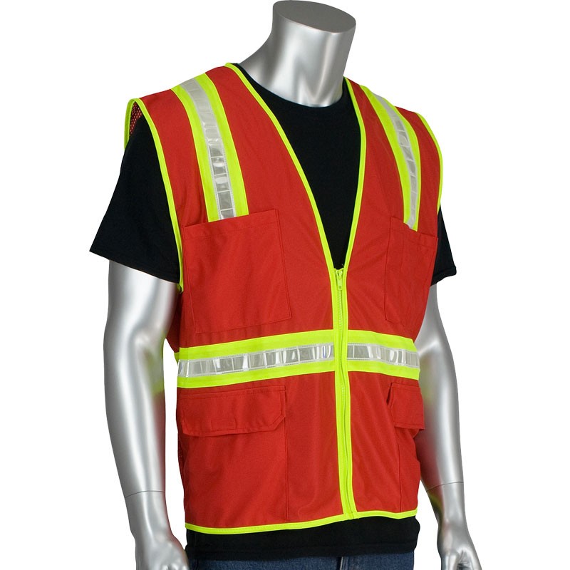 Non-Ansi Rated Safety Vest, Royal Blue, 5-Pockets, Zipper Closure, Small