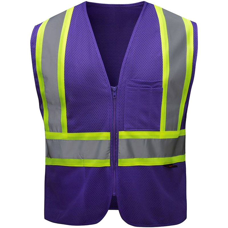 Non ANSI Purple Safety Vest W/ Refective Tape, 2X-Large/3X-Large