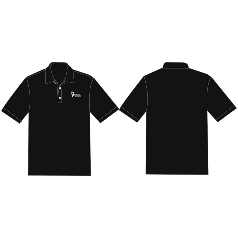 L BLACK SILK TOUCH POLO SHIRTW/ UNIFIED DISPOSAL PARTNERS LOGO 1C 1L