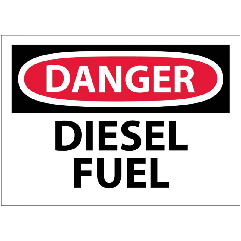 10" x 14" Danger Diesel Fuel Vinyl Sign