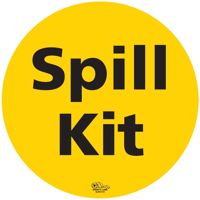 Mighty Line® Floor Sign, Spill Kit, Red/Yellow, 24"