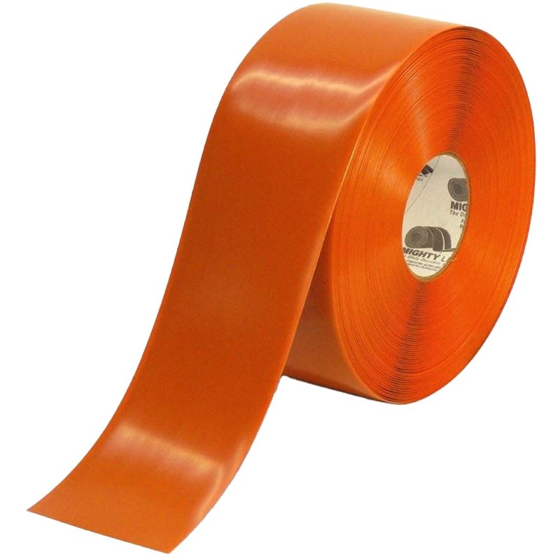 Mighty Line® Floor Marking Tape, Solid Orange, 4" x 100'