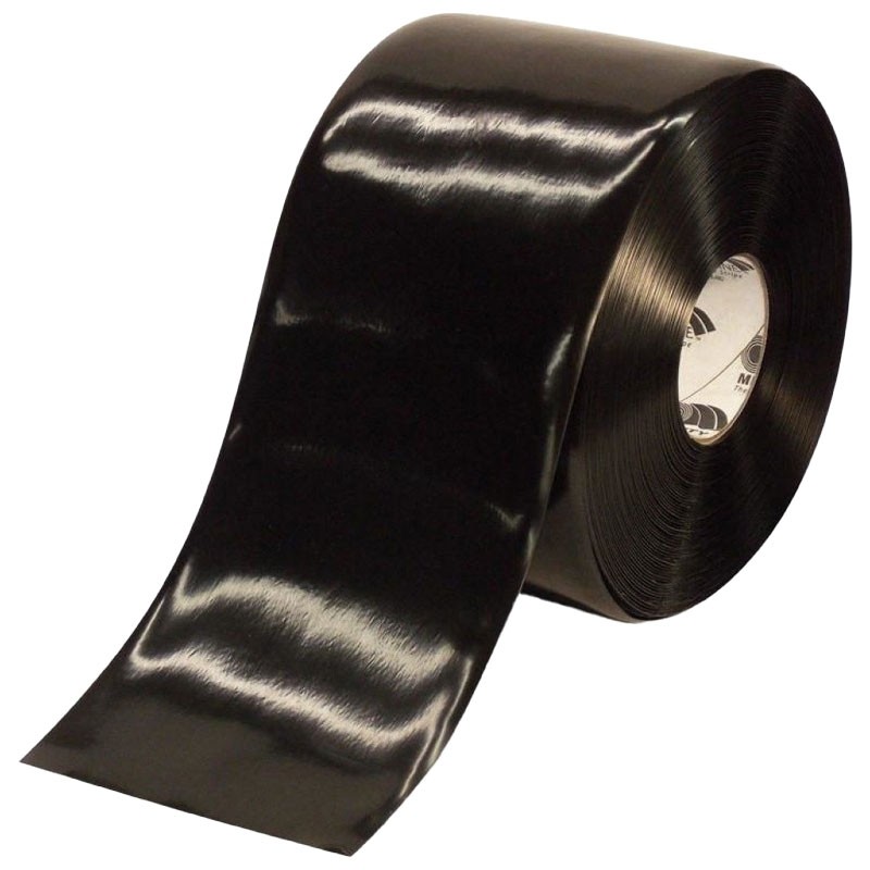 Mighty Line® Floor Marking Tape, Solid Black, 6" x 100'