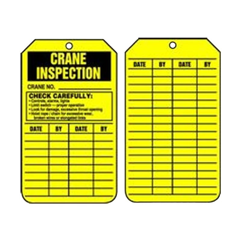 Crane Inspection Tag, PF Cardstock, 25/Pack