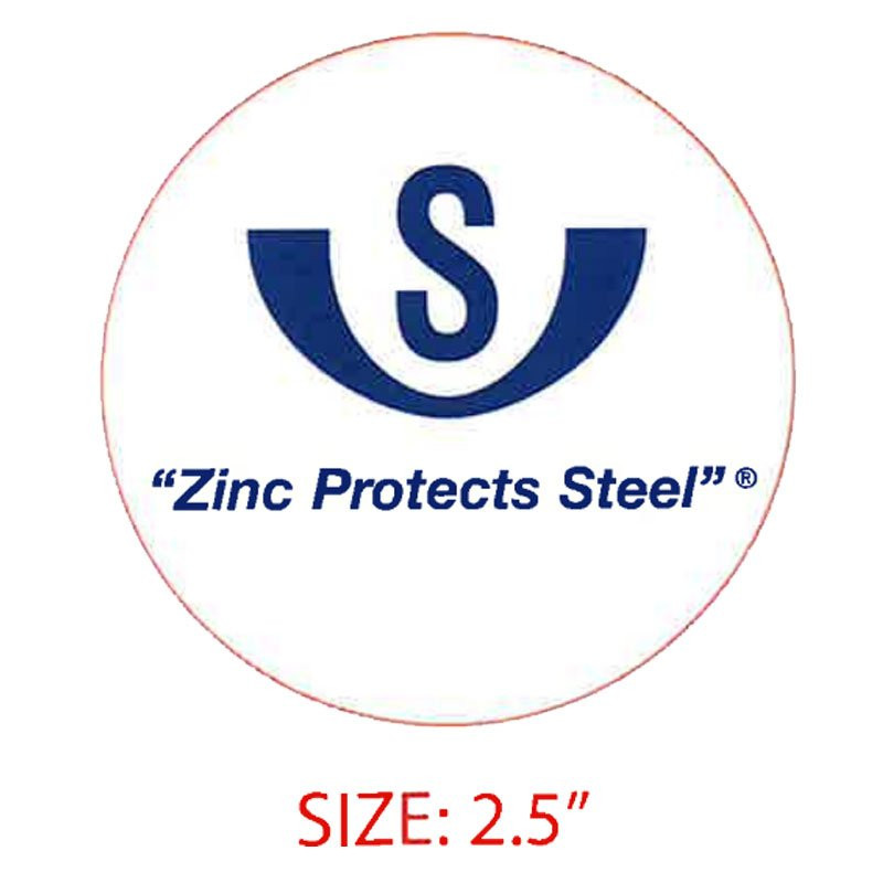 2 1/2 CLEAR CIRCLE DECAL W/ V&S GALVANIZING LOGO 1C 1L