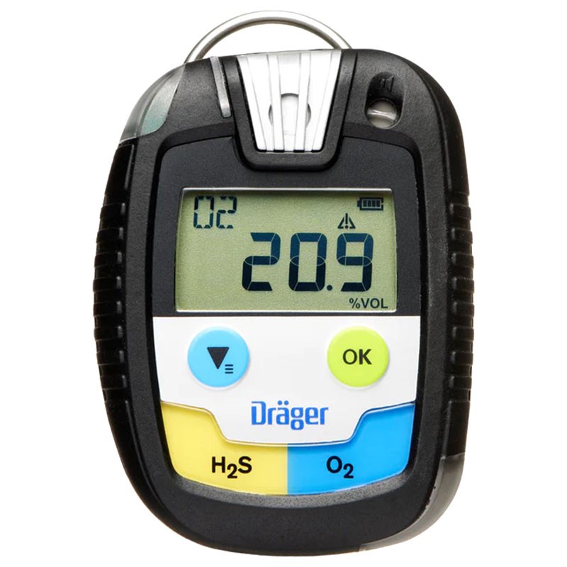 Dräger PAC 8500 Dual Gas Monitor, Hydrogen Sulfide / Oxygen (H2S / LC O2)
