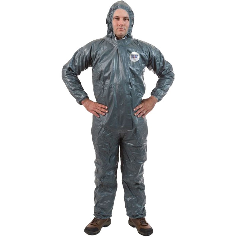 PyroGuard® FR Chemical Barrier Coveralls with Hood, Taped Seams, Elastic Wrists & Ankles, No Boots, 5-XL