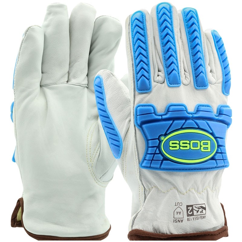 Top Grain Sheepskin Leather Drivers Glove with Impact Protection and Aramid Blend Lining, 2X-Large