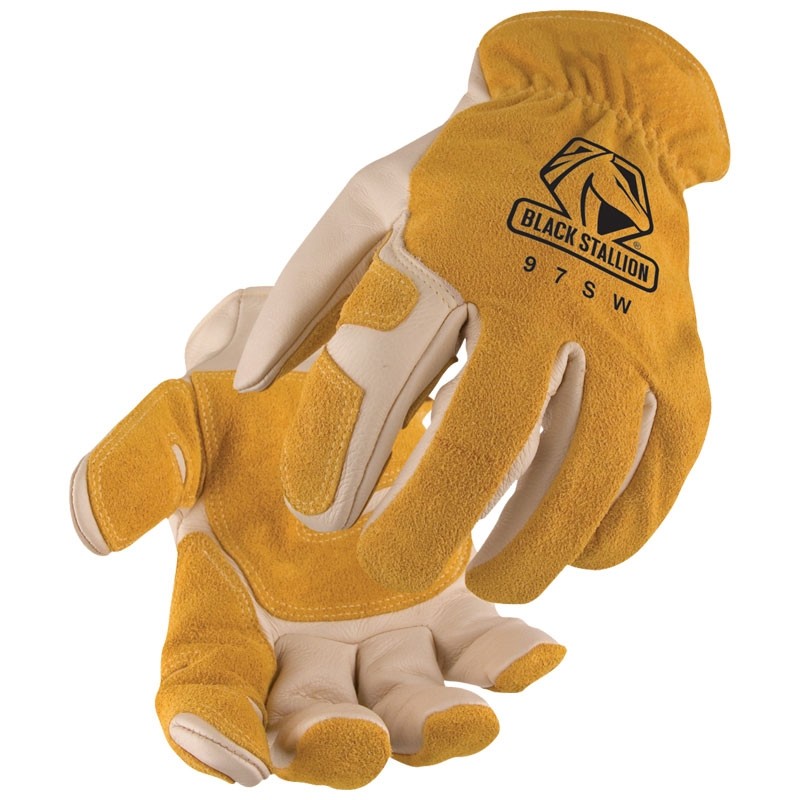 Versatile Grain Cowhide Drivers Glove, Reinforced Palm, 2-XL