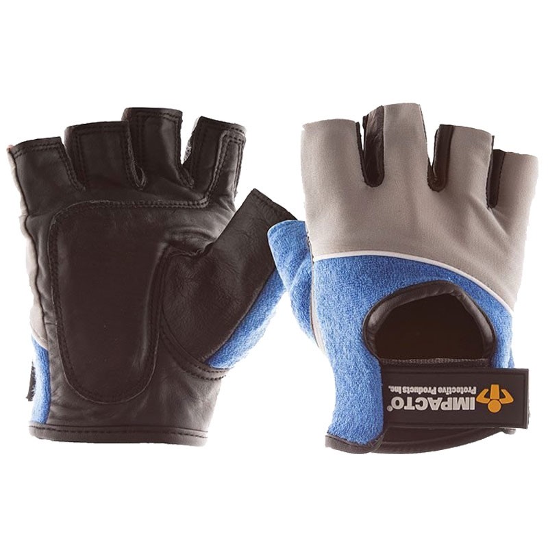 Leather Palm Half Finger Gel Work Glove, X-Large