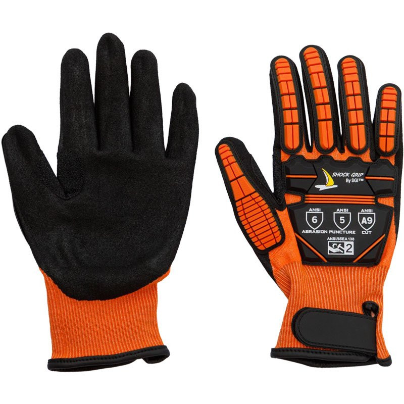 21Gauge Cut & Impact Resistant Glove, Nitrile Palm, Velcro, Wrist, Small