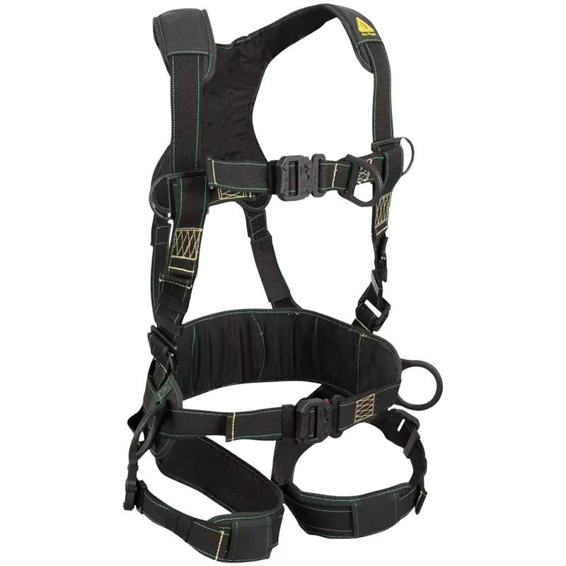 Safewaze Arc Flash Construction Harness, 4-D-Rings, Quick-Connect Chest & Legs, 3-XL