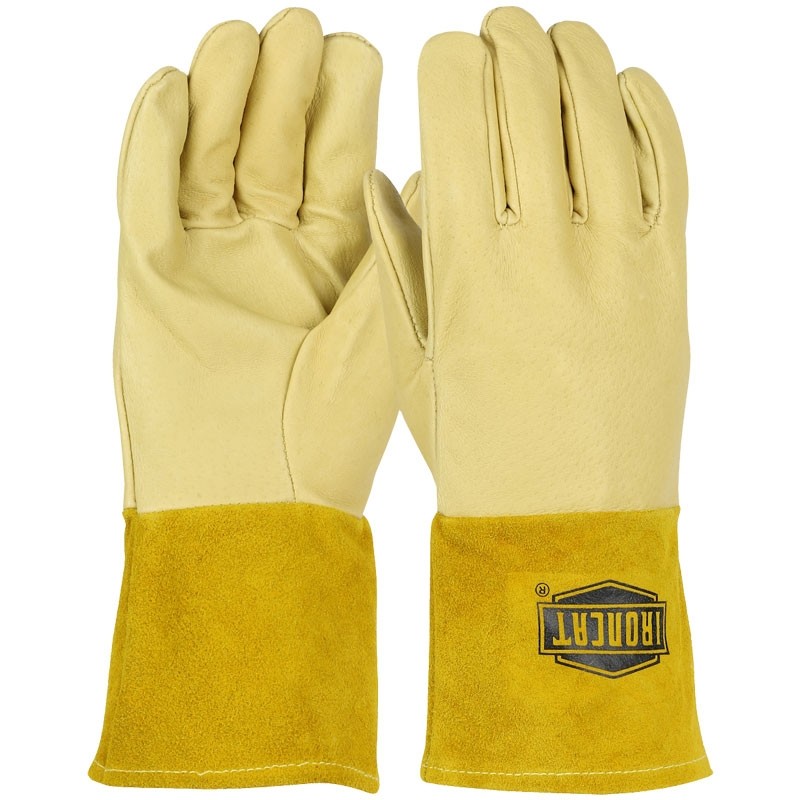 Pigskin Welding Glove, Gauntlet Cuff, Kevlar® Stitching, Large