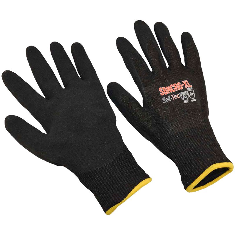 Saf-Tec® HPPE/Steel Cut-Resistant Glove, Nitrile Microfoam Glove, Large