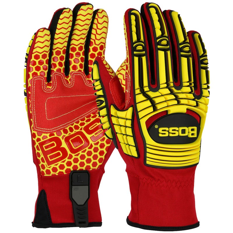 Boss® Cut & Impact Resistant Glove, Silicone Grip, Large
