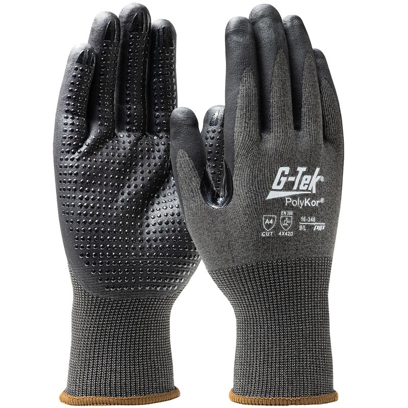 18 Gauge Cut-Resistant Glove, Dotted Nitrile Foam Grip, Reinforced Thumbcrotch, Touchscreen Compatible, X-Large