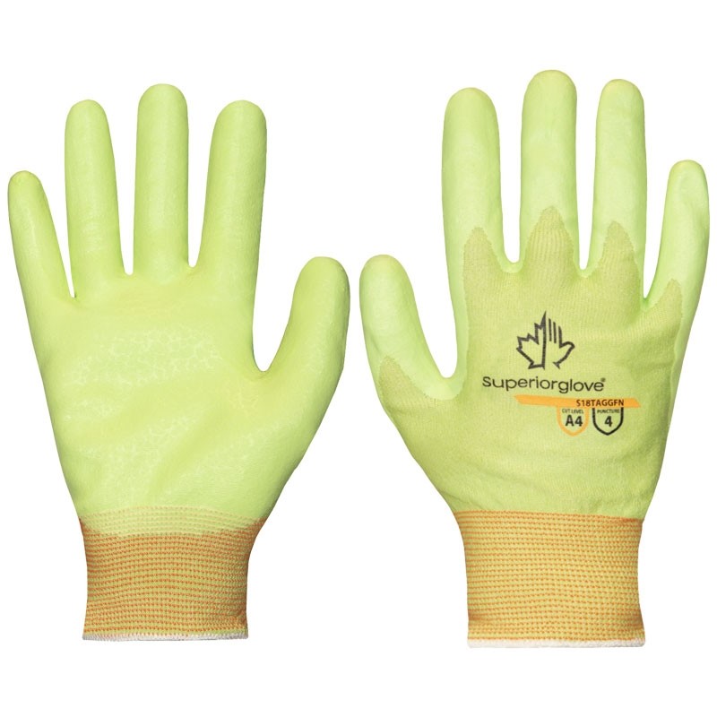 TenActiv™ Glove, Nitrile Foam Coated Palm, Yellow, Large