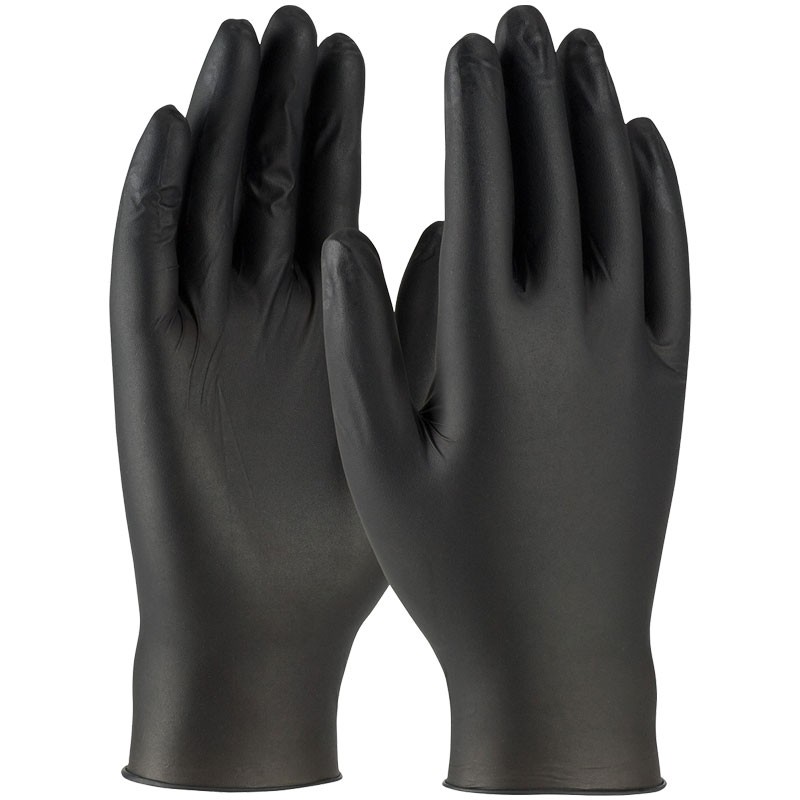 4 Mil Black Nitrile Glove, Powder Free, Textured Grip, X-Large
