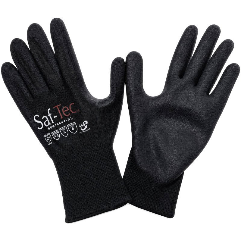 18 Gauge HPPE Cut Resistant Glove, Nitrile Sandy Palm, Large