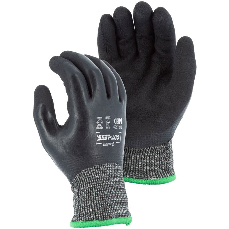 15 Gauge Korplex Crinkle Latex Palm Glove, Winter Lined, X-Large