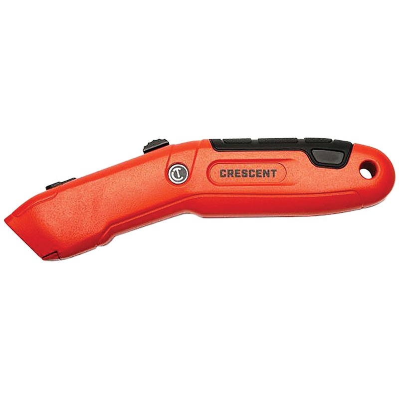 Crescent Tools Auto-Retract Utility Knife, 7.5 in L, Auto-Retract, Aluminum, Rawhide/ Black