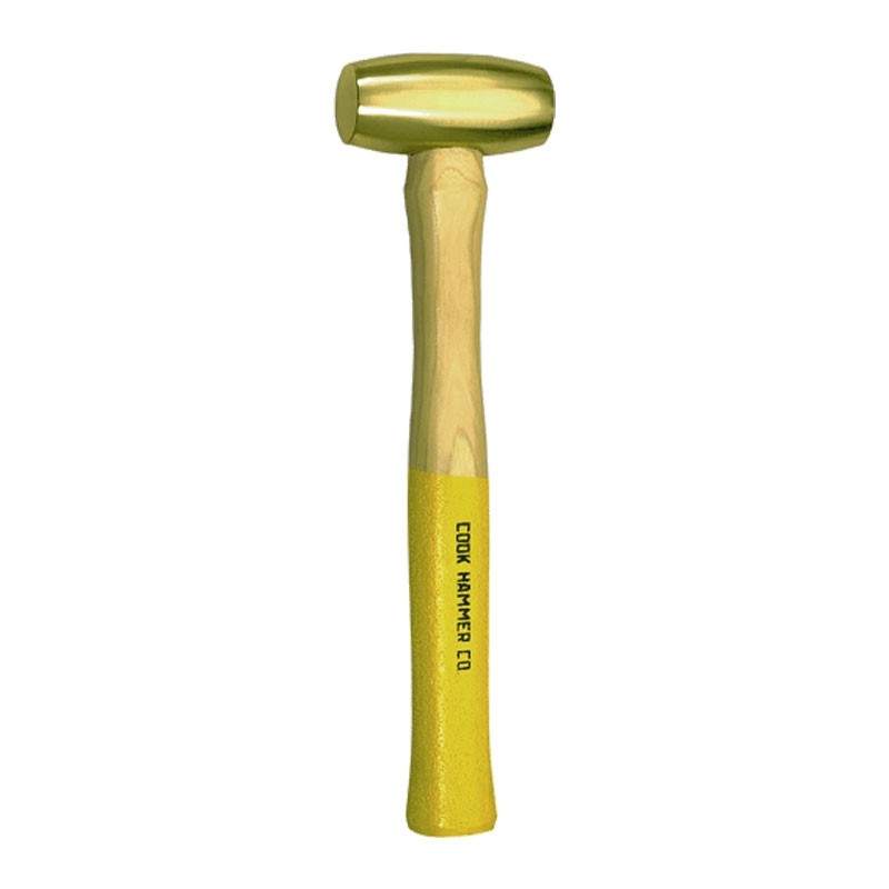 Non-Sparking Cook Hammer Co 5lb Brass Hammer with Hickory handle 16"