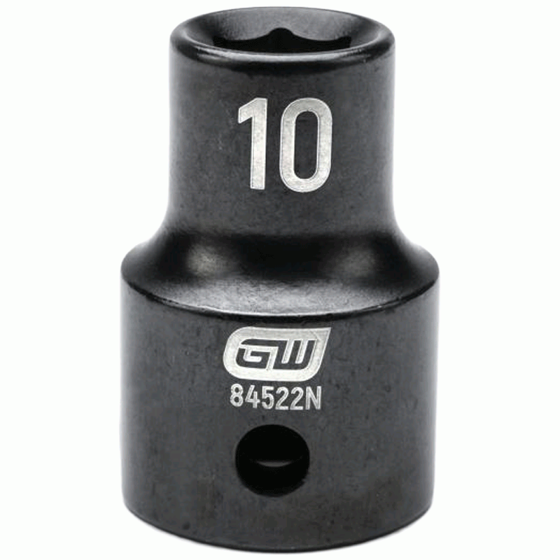 10MM x 1/2" Drive 6-Point Standard Impact Socket