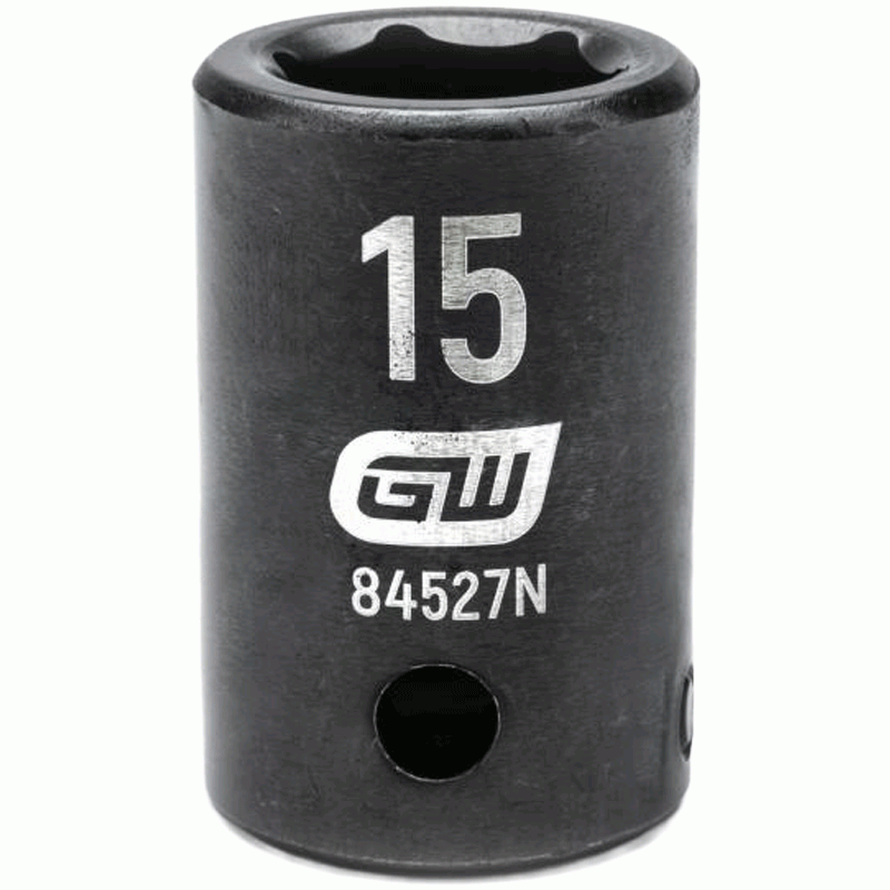 15MM x 1/2" Drive 6-Point Standard Impact Socket