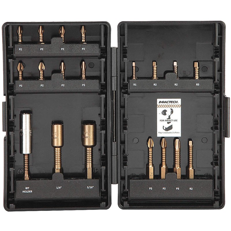 19 Piece Vega® Impactech™ Impact Driver Bit Set, 1/4" Hex
