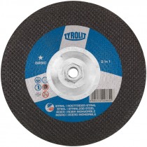 9" x 1/4" x 5/8-11" A30Q-BF Type 27 Basic 2-in-1 Grinding Wheel (Max RPM: 6,650)