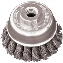 2-3/4" x 5/8"-11 Knot Wire Cup Brush .020 Wire - Carbon Steel