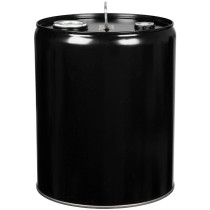 5 Gallon Black Tight Head Steel Pail w/2" & 3/4" Fittings