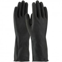 13" 28 MIl Black Latex Glove, Embossed Grip, Flock Lined, X-Large