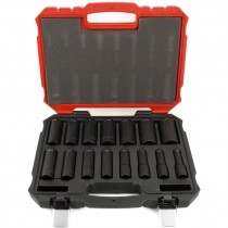 1/2" 15 Piece Proferred® 6 Point Deep Impact Socket Set, SAE