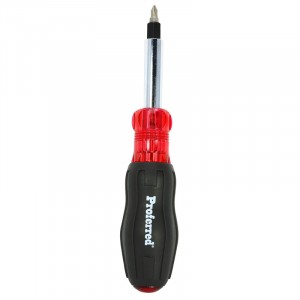 9 IN 1 INTERCHANGEABLE BITS SCREWDRIVER  RUBBERIZED CUSHION GRIP HANDLE